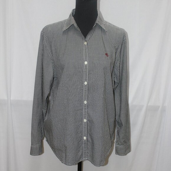 Ralph Lauren Classic Button Down Checkprint Blouse - Picture 1 of 9